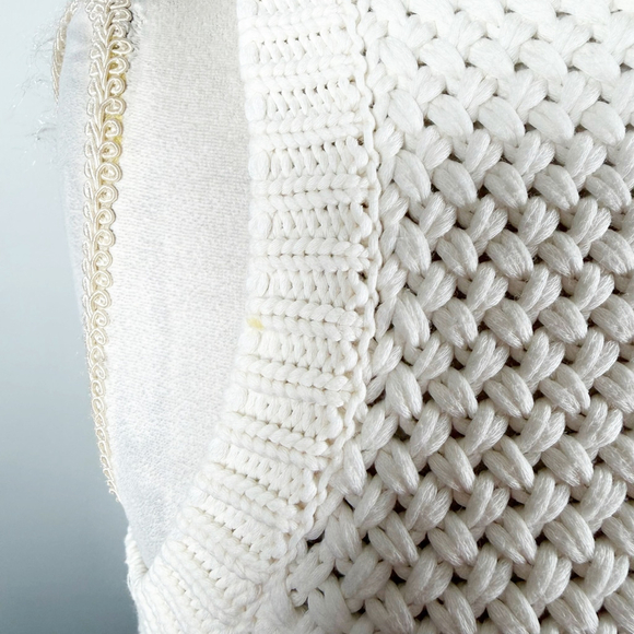 Theory Meenara Soft Chain Cotton Sleeveless Sweater Tank Tassel Fringe Size S - Picture 10 of 12